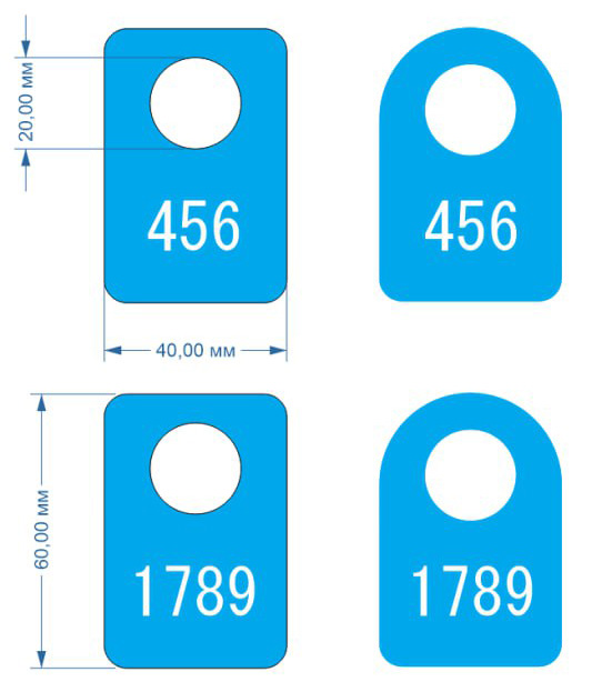 Размеры и формы пластиковых номерков для гардероба бассейна